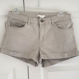 H&M Khaki Denim Shorts Regular Fit